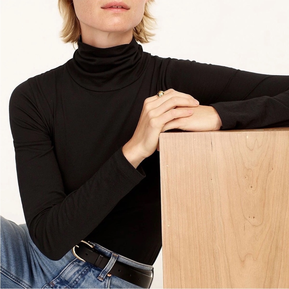 J. crew Black Tissue Long Sleeve Turtleneck XL